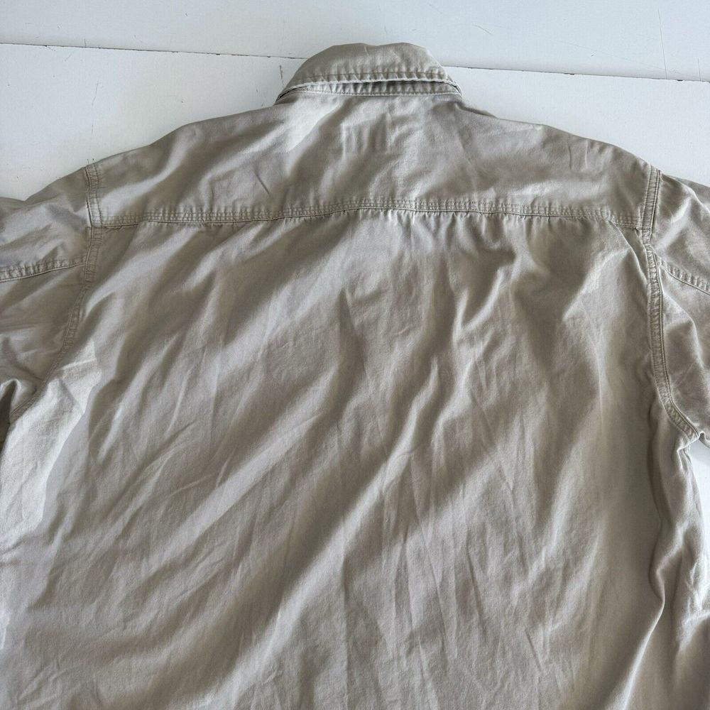 Calvin Klein Jeans Button Up Shirt Long Sleeve Beige - Picture 11 of 11